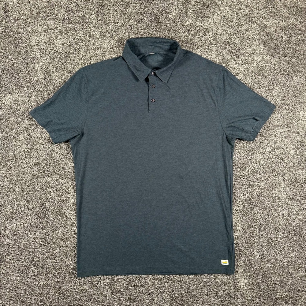 Vuori Strato Tech Polo Shirt Mens Medium V188 Charcoal Heather Performance Tee